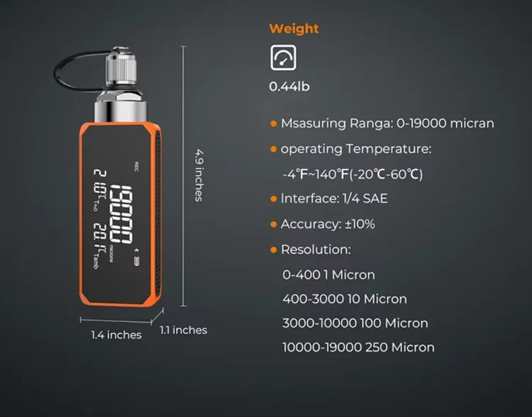 Elitech Digital VGW-Mini Micro Vacuum Gauge Hand Tool for Refrigeration Tool Parts Digital Vacuum Meter for Refrigeration